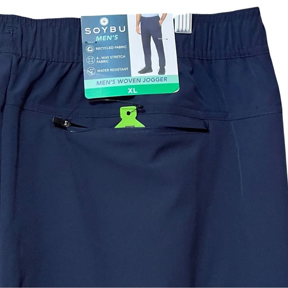 Soybu Men’s Woven Joggers XL Blue Pull-On Stretch Water Resistant Activewear NWT - Picture 7 of 10